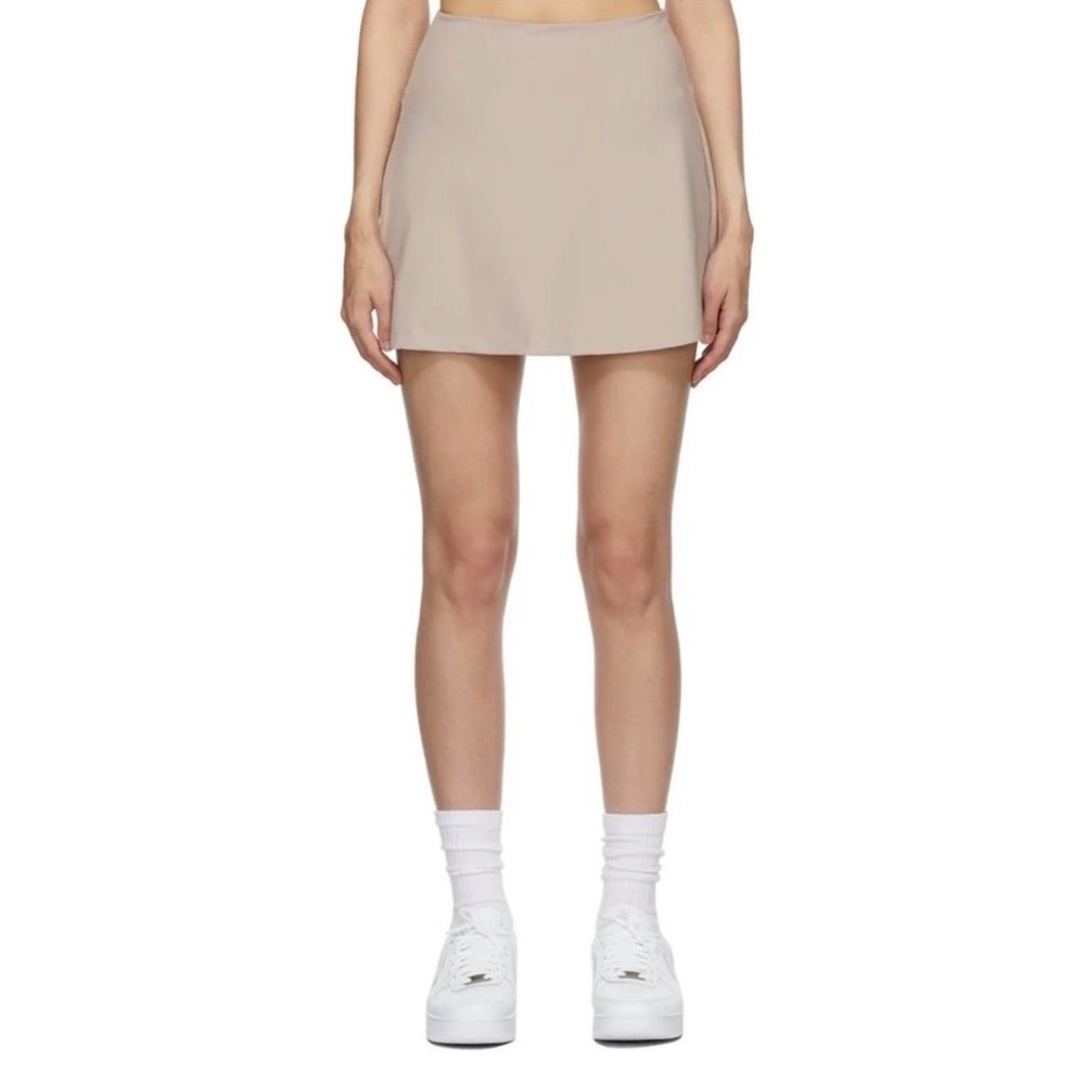 Girlfriend Collective Skort High Rise Athletic Mini Skirt Quartz Tan Size Large